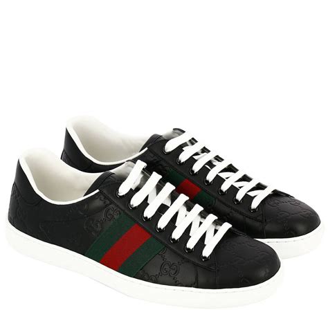 gucci black sneakers men|classic gucci sneakers for men.